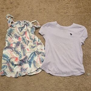 Abercrombie Kids Lavender T-Shirt and Floral Camisole Set